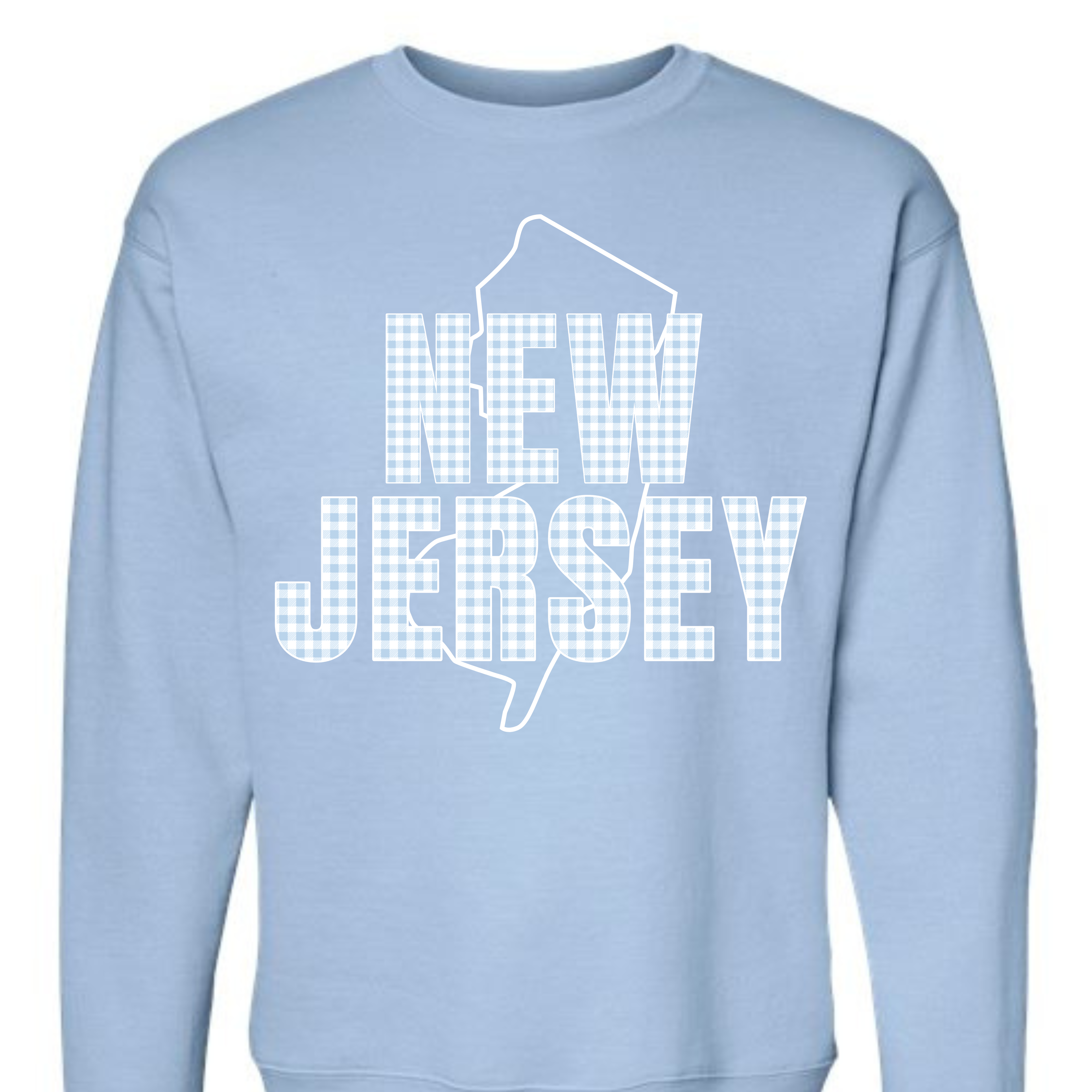 Blue Gingham New Jersey sweatshirt