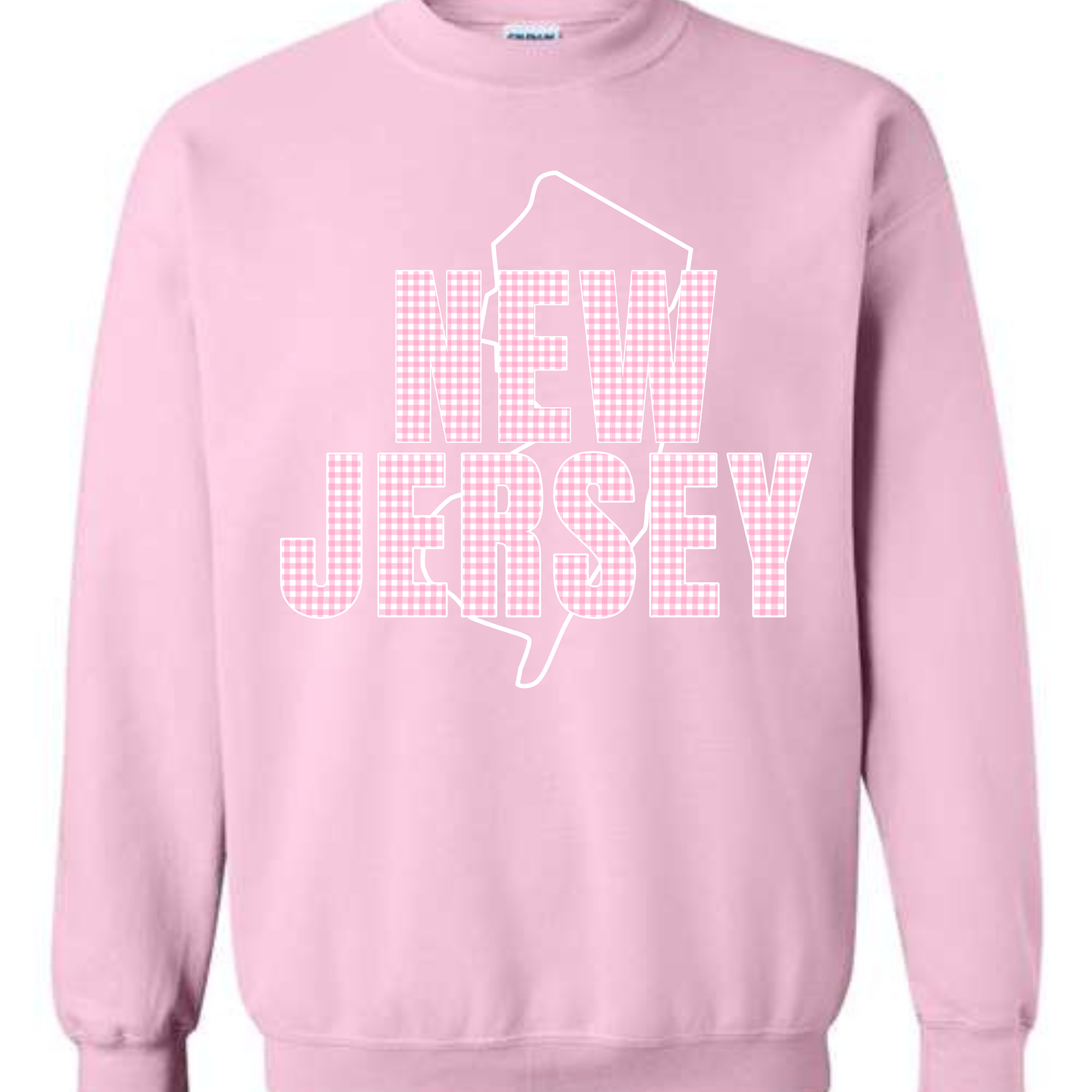 Pink Gingham New Jersey sweatshirt