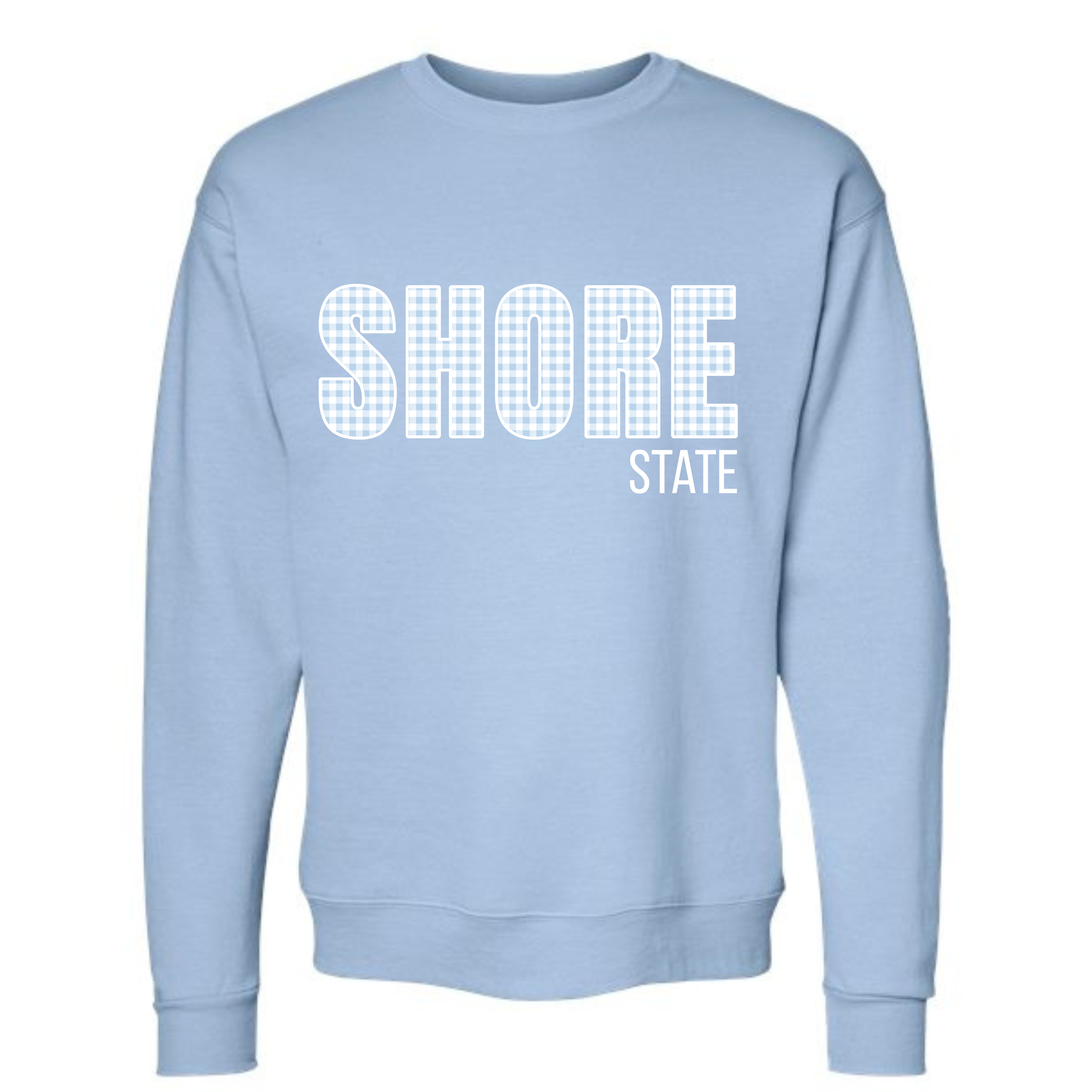 Blue Gingham Shore State sweatshirt