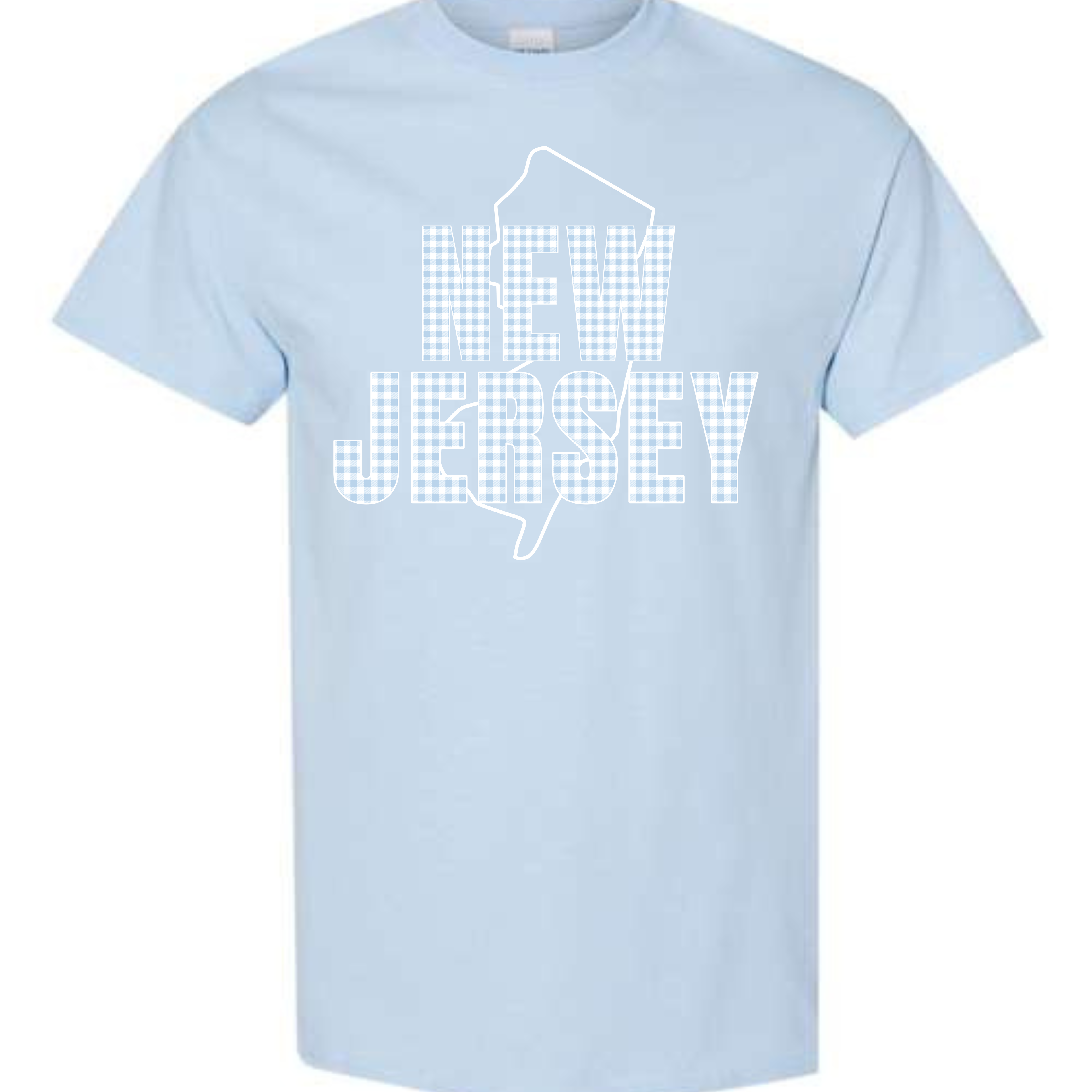 Youth Gingham NJ T-Shirt Blue