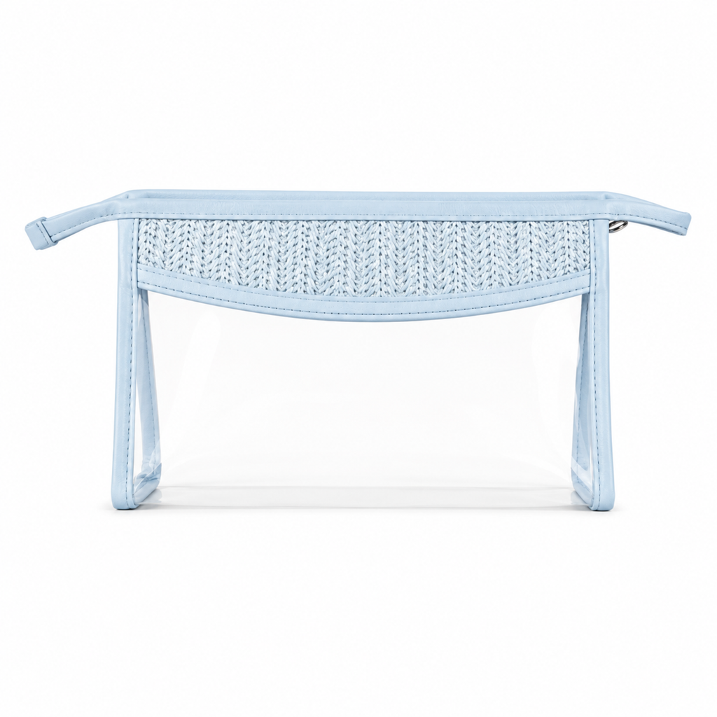 blue clear cosmetic bag