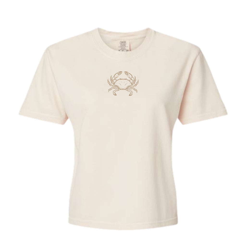Boxy Cropped Shore State Crab T-Shirt