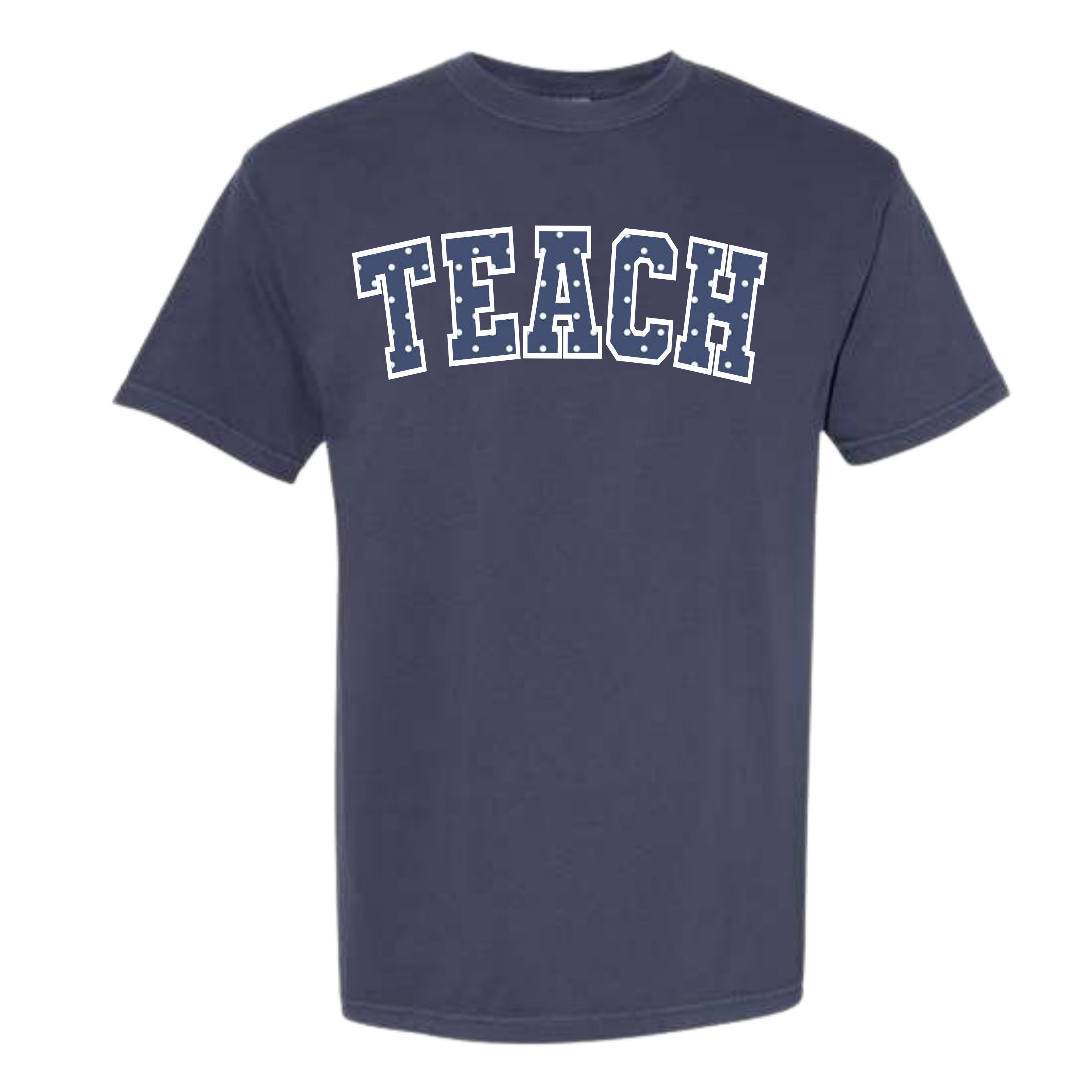 TEACH - Navy Polka Dot