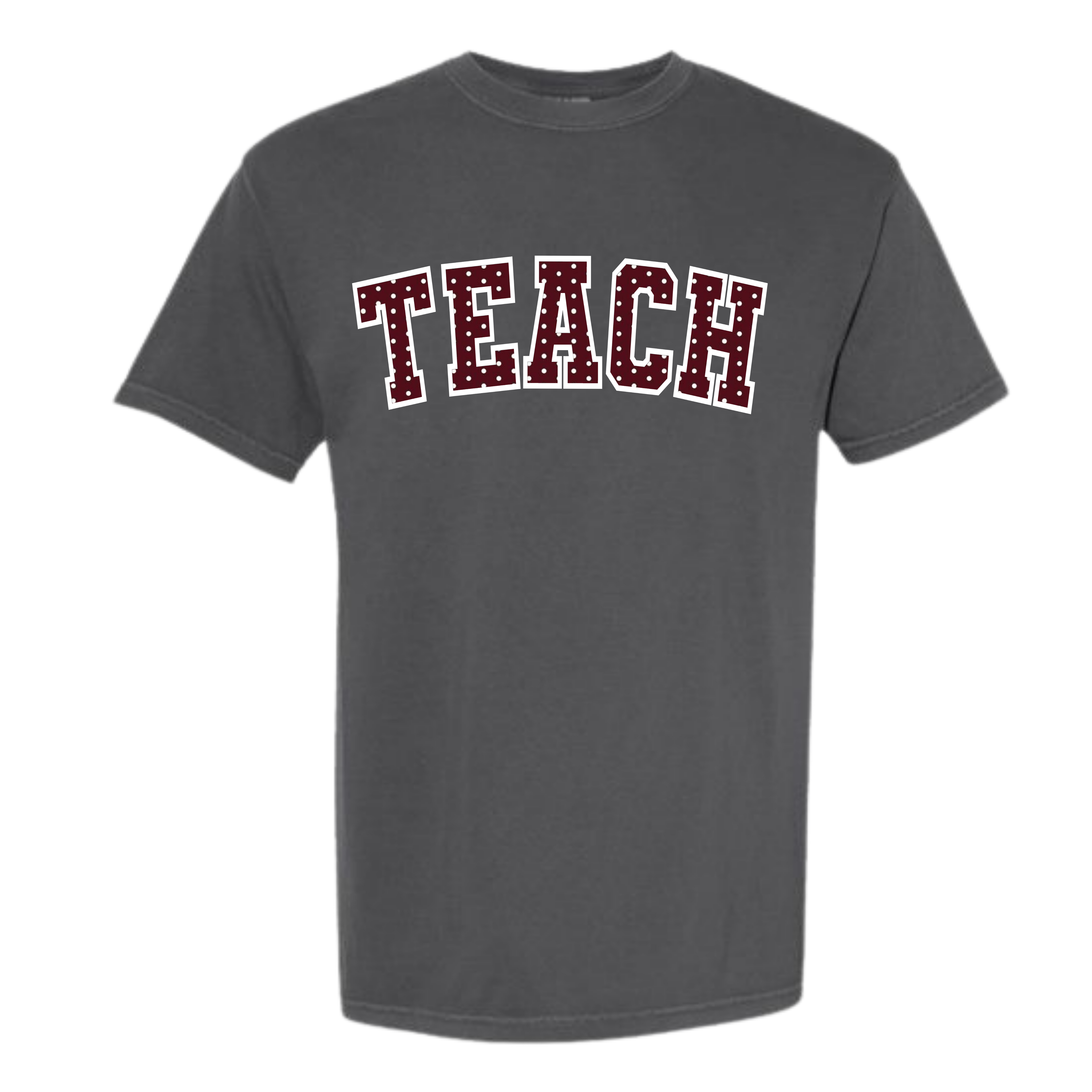 TEACH - Maroon Polka Dot
